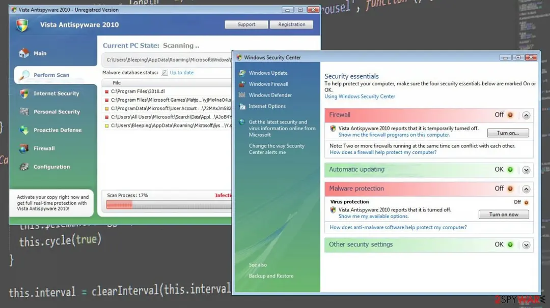 Vista AntiMalware 2010: pup