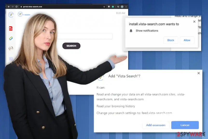 Screenshot of Vista Search: hijack