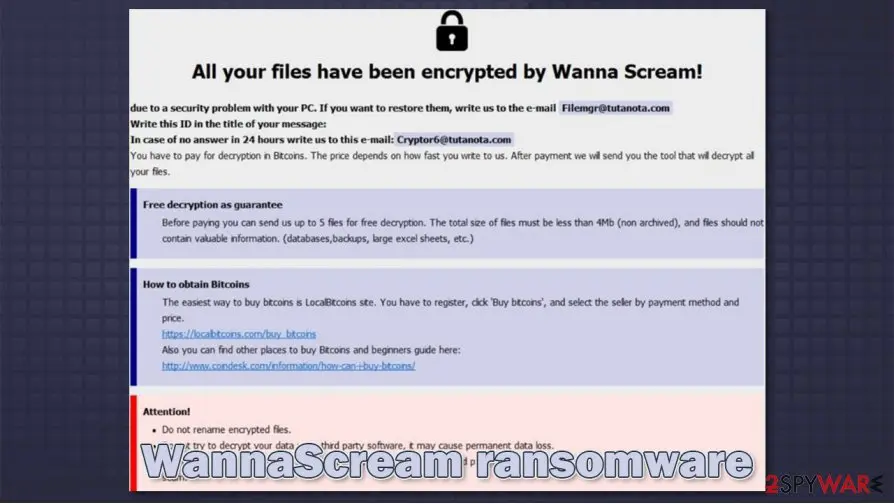 WannaScream ransomware, WannaScream file virus: wannascream ransomware file locking virus
