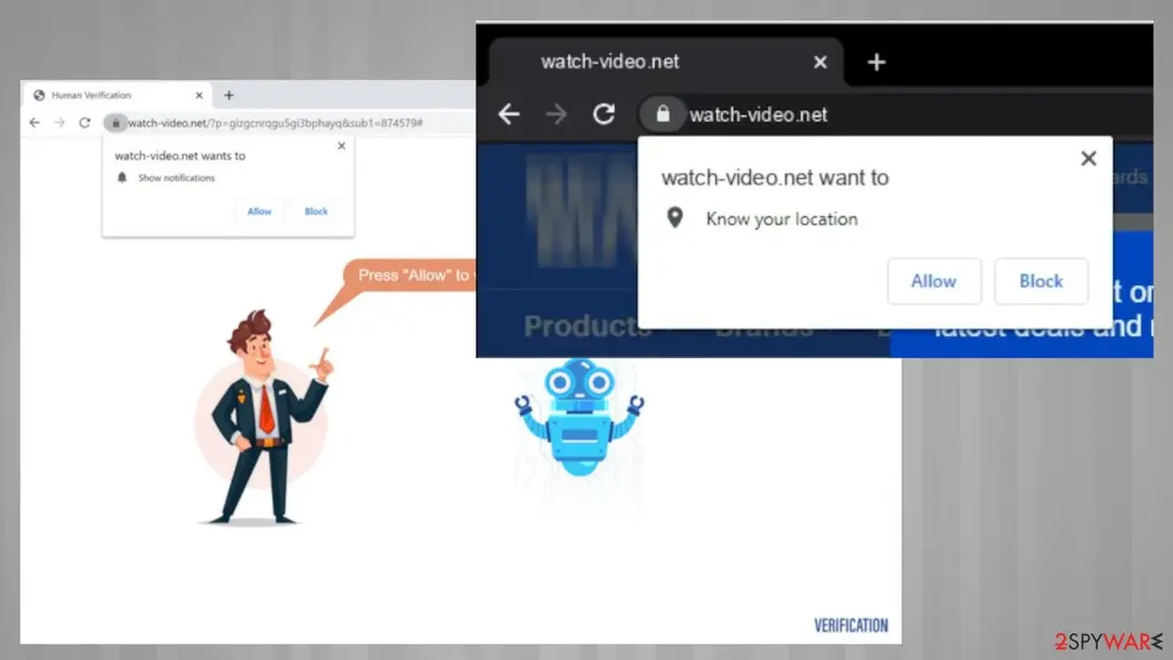 Screenshot of Watchvideo.net: watchvideo adware