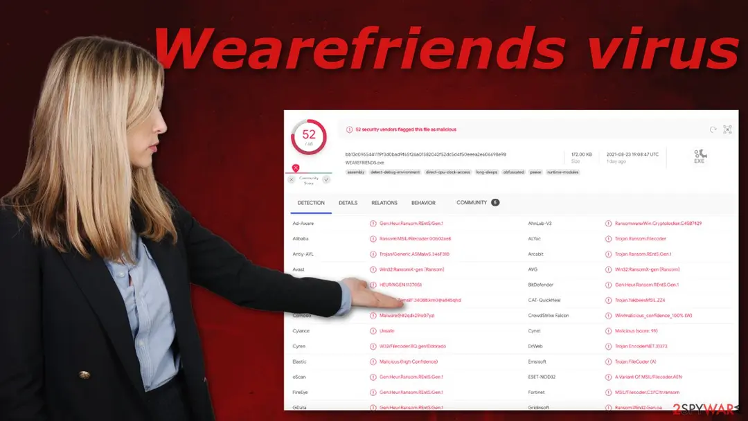 Screenshot of Wearefriends: virus