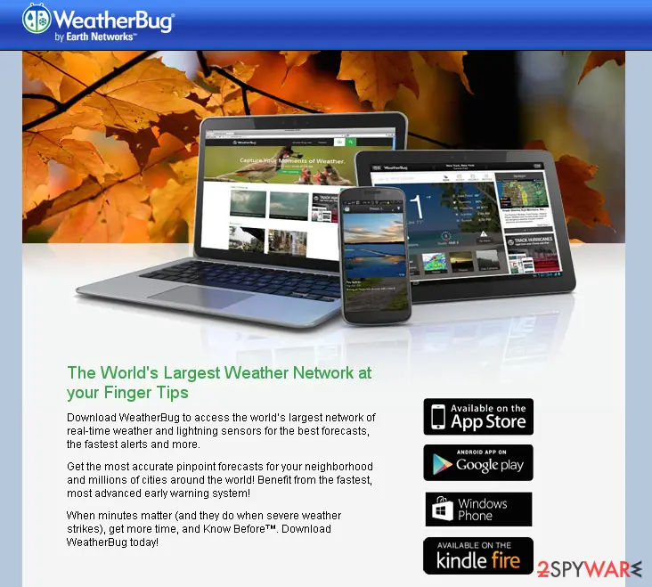 Screenshot of WeatherBug: 1