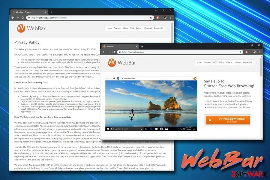 Web Bar: potentially unwanted program creates toolbar on desktop en