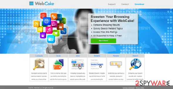 Screenshot of WebCake: screenshot