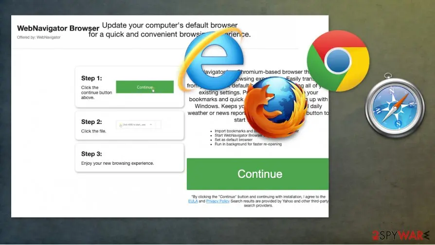 Screenshot of WebNavigatorBrowser: hijacker
