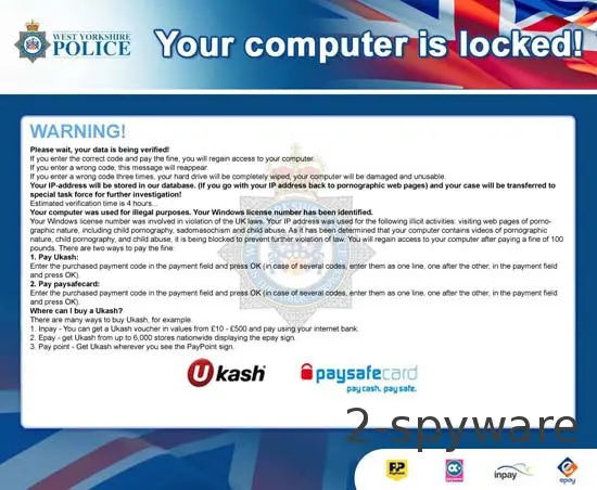 West Yorkshire Police Ukash: 2