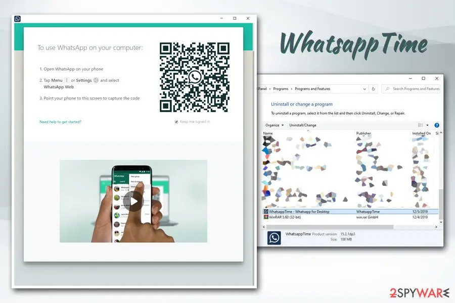 Screenshot of WhatsappTime: installation