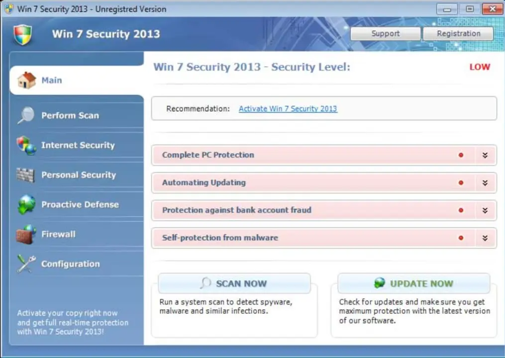 Win 7 Security Plus 2013: virus