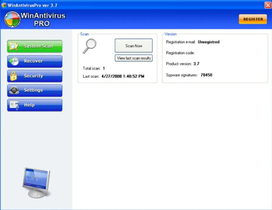 Screenshot of WinAntiVirus Pro: 2006