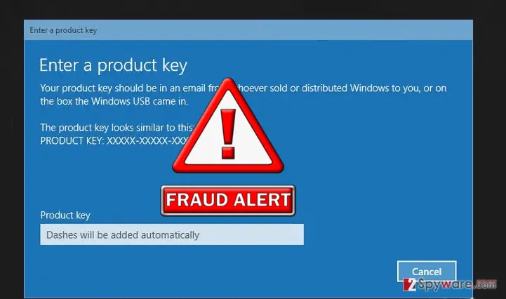 Windows activation Error code:0x56102" Support scam virus: windows activation error en
