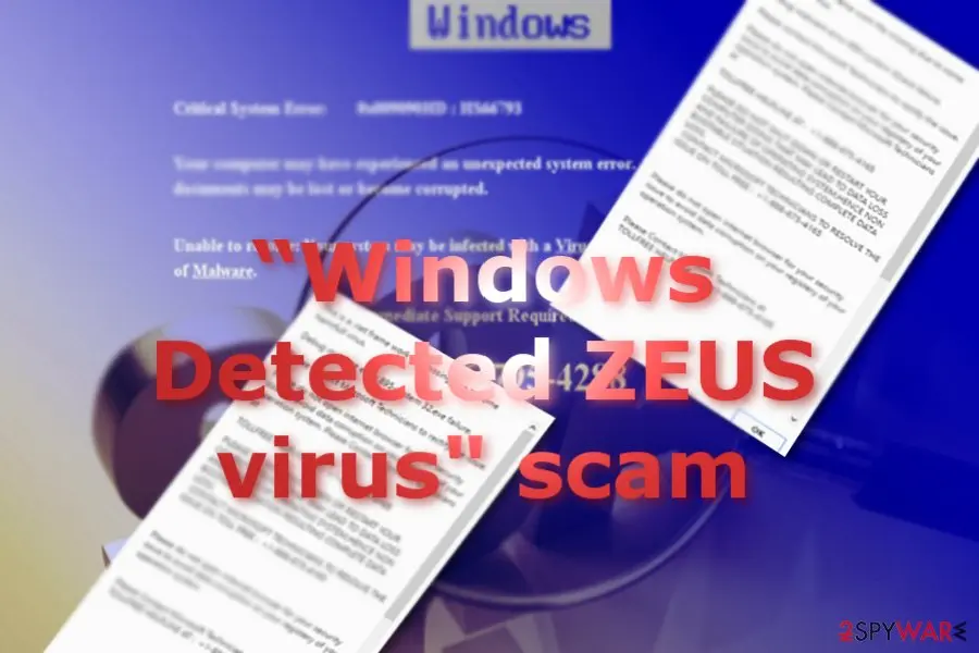 Windows Detected ZEUS Virus" Tech support scam: windows detected zeus virus