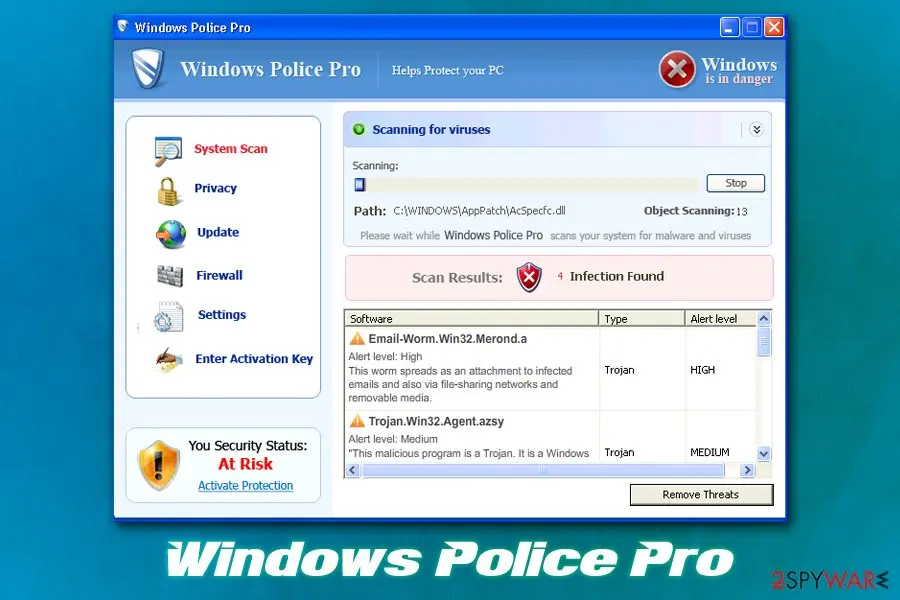 Windows Police Pro: rogue anti malware fake