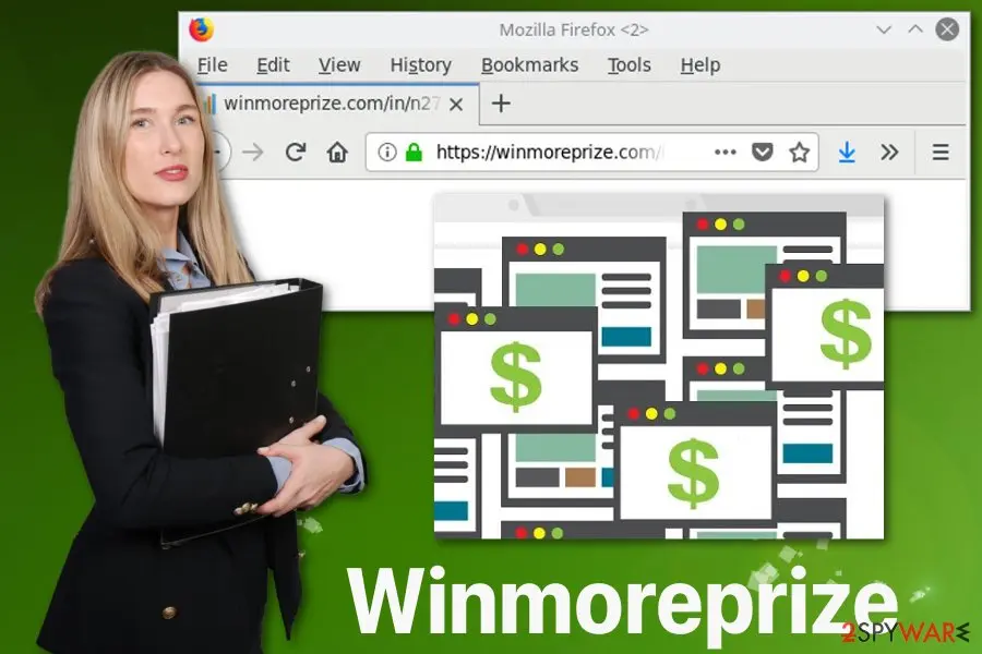 Screenshot of Winmoreprize: adware virus
