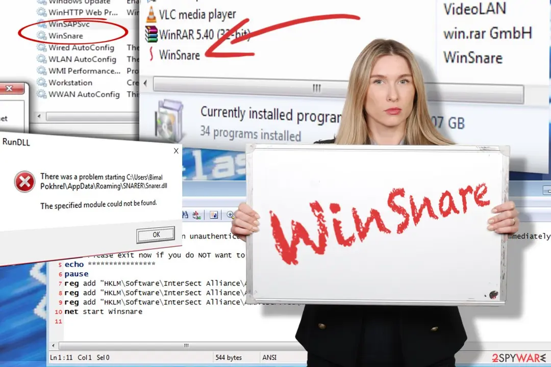 WinSnare virus: winsnare adware virus illustration
