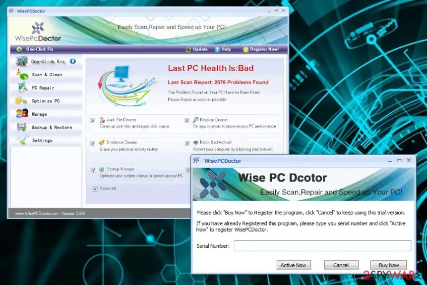 Screenshot of WisePCDoctor: pua
