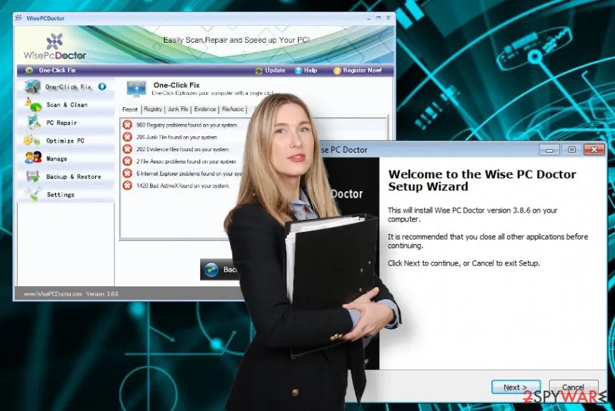 Screenshot of WisePCDoctor: rogue tool