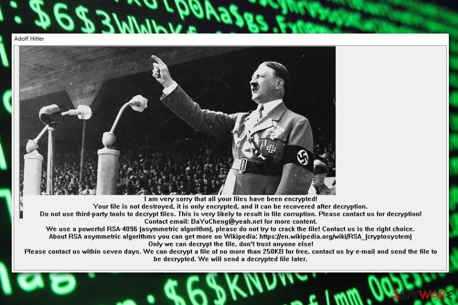 XiaoBa ransomware virus: xiaoba adolfhitler ransomware