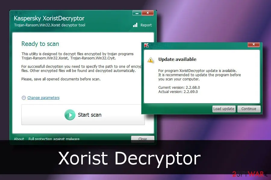 Screenshot of Xorist: decryptor