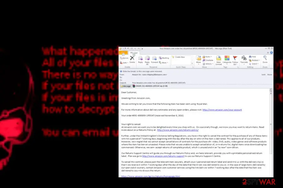 Screenshot of Xorist: spam