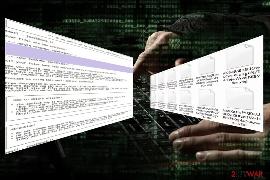 Screenshot of XTBL virus: screenshot