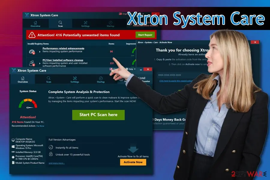 Xtron System Care: potentially unwanted program virus