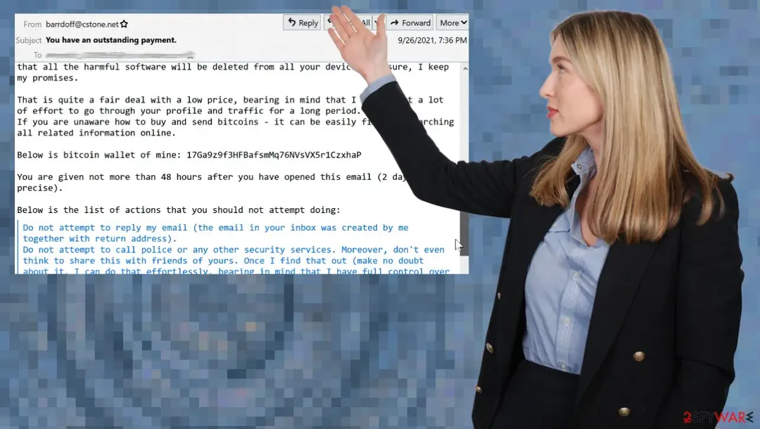 Unfortunately, there are some bad news for you" email: you have an outstanding payment scam