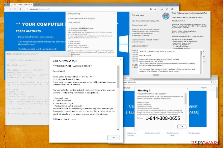 Your Computer Has Been Blocked: fake warning alerts