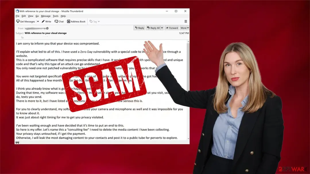 Your device was compromised: scam