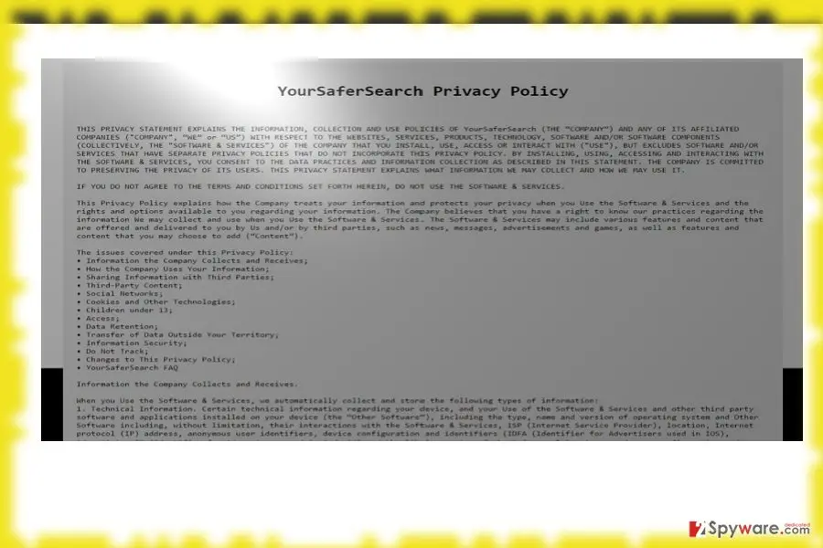 Yoursafersearch.com virus: your safer search1
