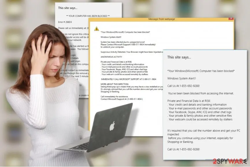 Your Windows: microsoft computer has been blocked tech support scam