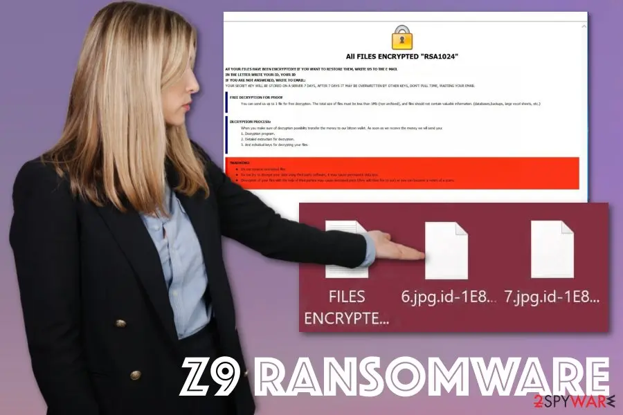 Screenshot of Z9 ransomware: cryptovirus