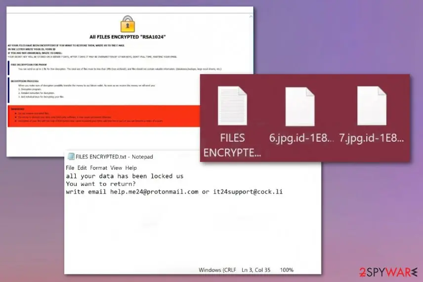 Screenshot of Z9 ransomware: screenshot