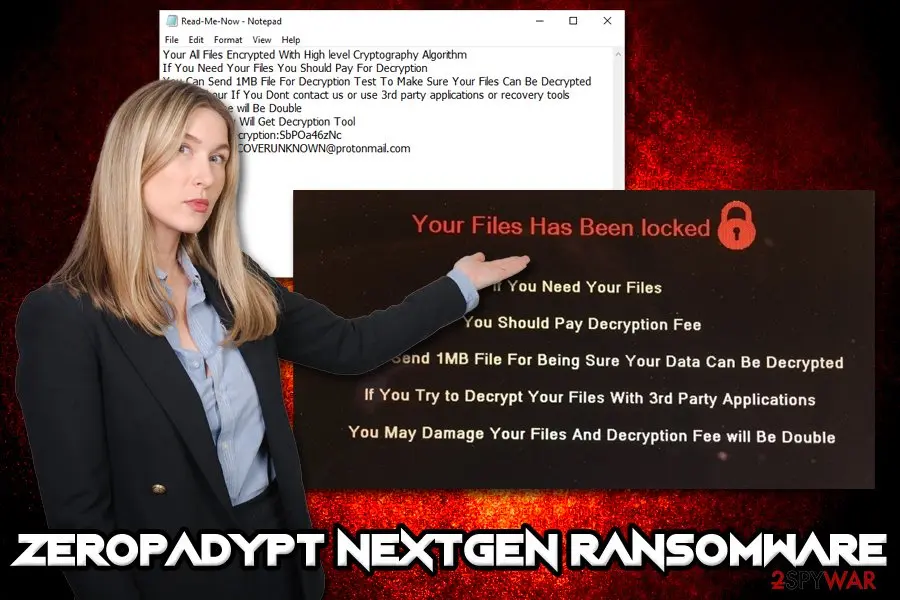 Zeropadypt NextGen: ransomware file locking virus