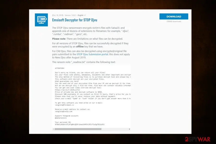 Zobm ransomware: emsisoft decrypter