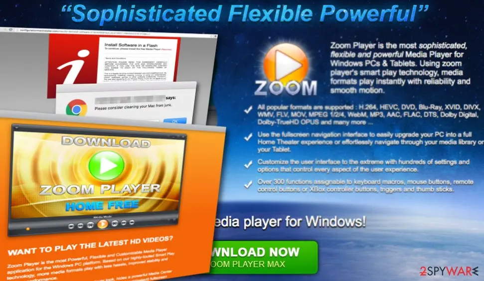 Screenshot of Zoom Player: adware