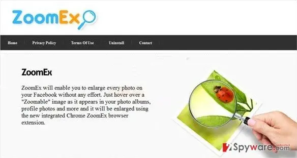 Screenshot of ZoomEx ads: screenshot