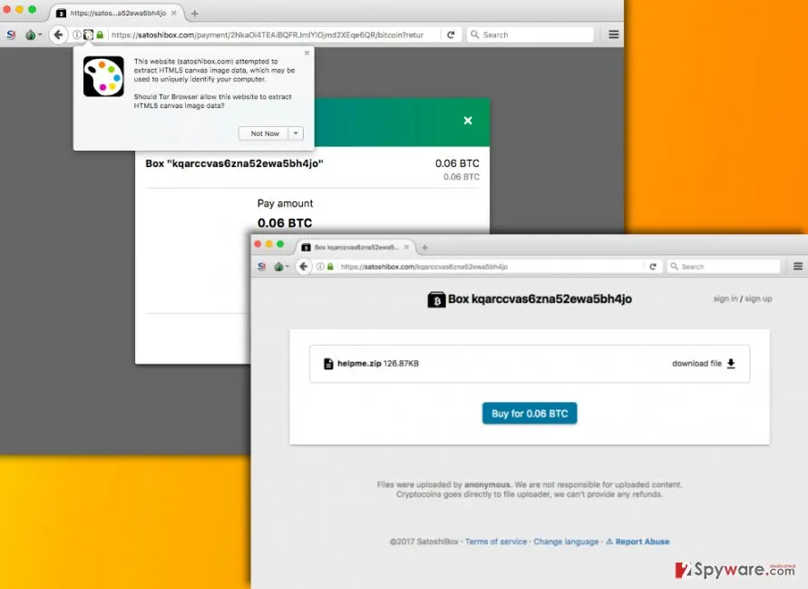 A1Lock ransomware virus: screenshot