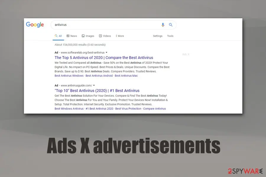 Ads X: advertisements pup unwanted program