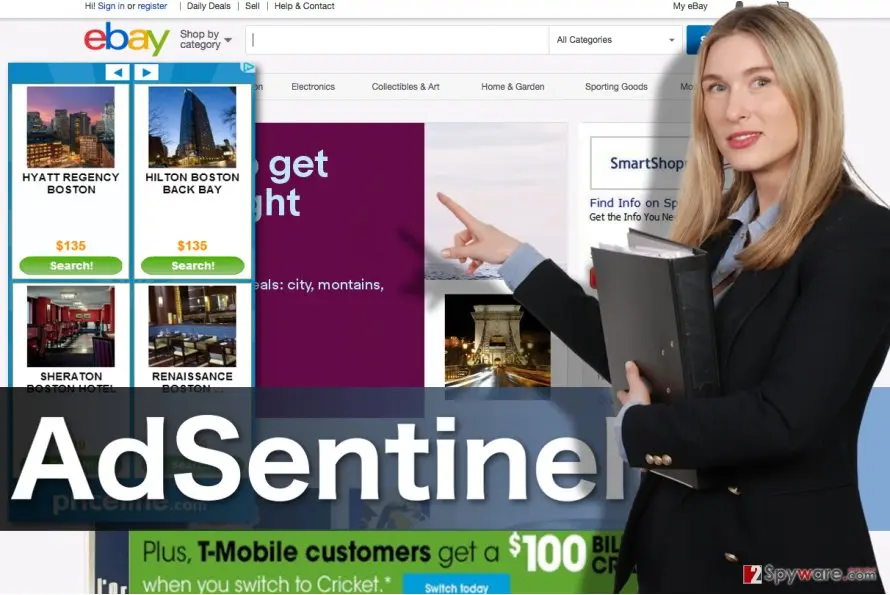 AdSentinel ads: provided by adware illustration
