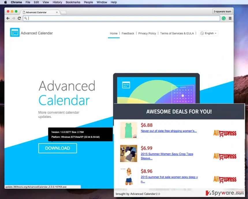 Advanced Calendar 2.0 ads: advanced calendar 2 0 virus