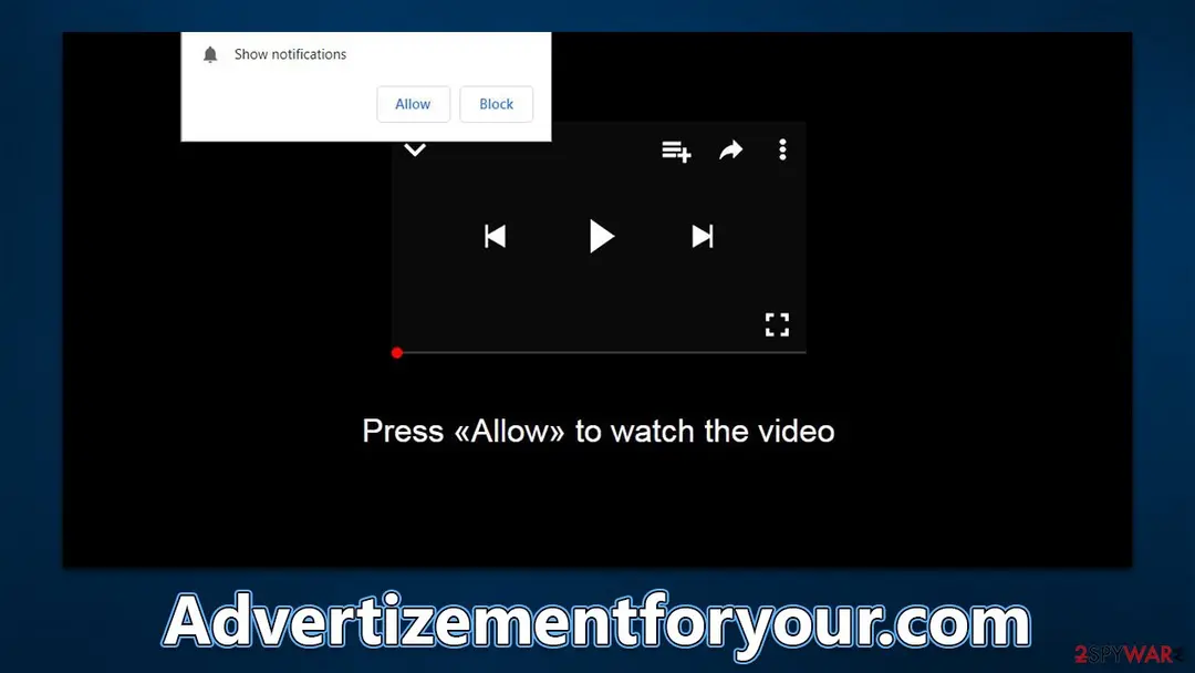 Advertizementforyour.com: advertizementforyour com push notification virus