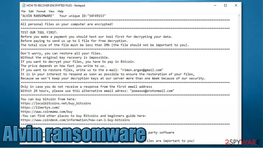 ALVIN ransomware, Alvin file virus: alvin ransomware file locking malware