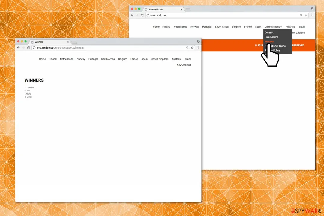 Amazando: co ads display an iphone 7 scam