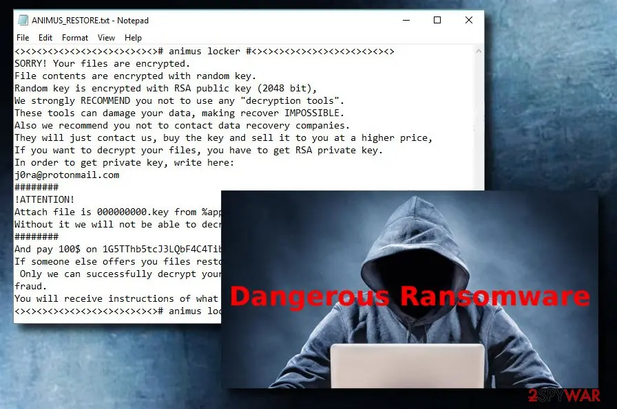 Screenshot of Animus: locker virus