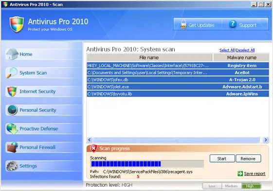 Antivirus Pro 2010: screenshot