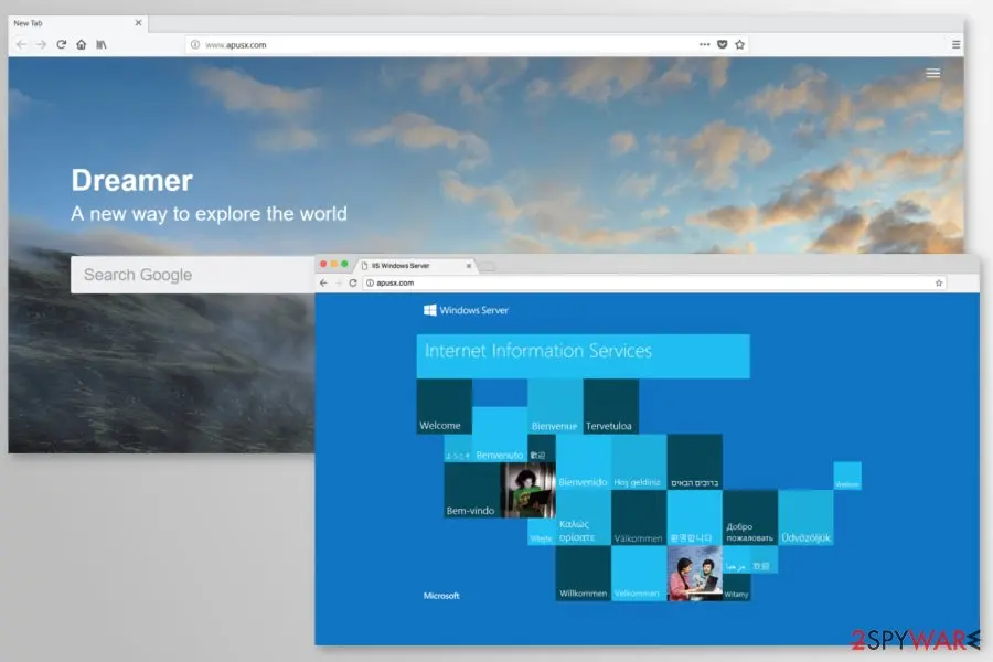 Screenshot of Apusx: redirects