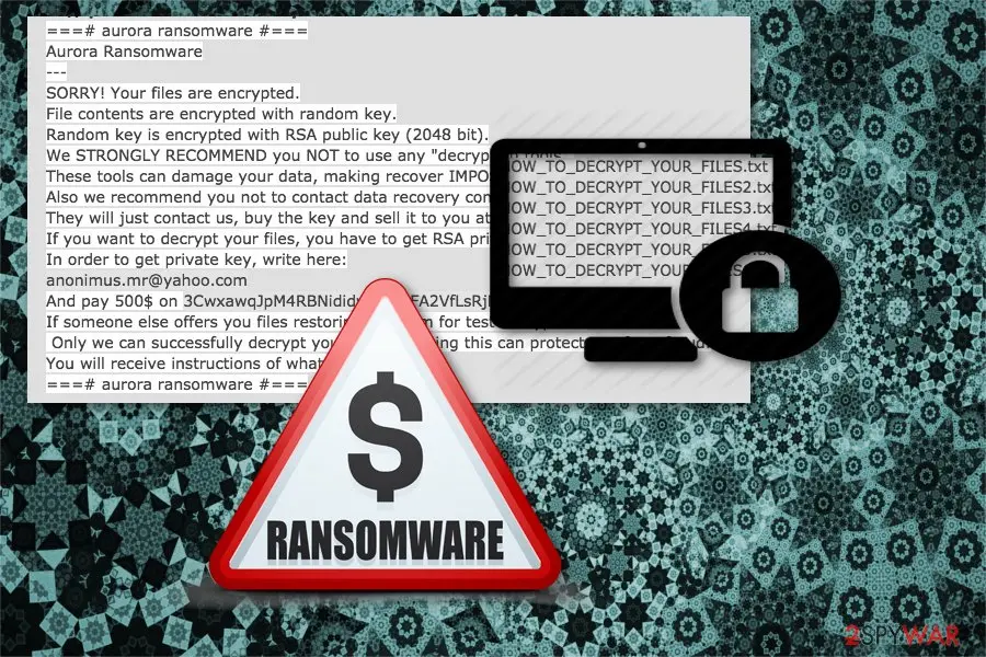 Screenshot of Aurora ransomware: screenshot