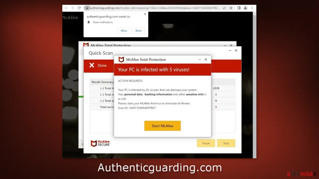 Screenshot of Authenticguarding.com: authenticguarding com
