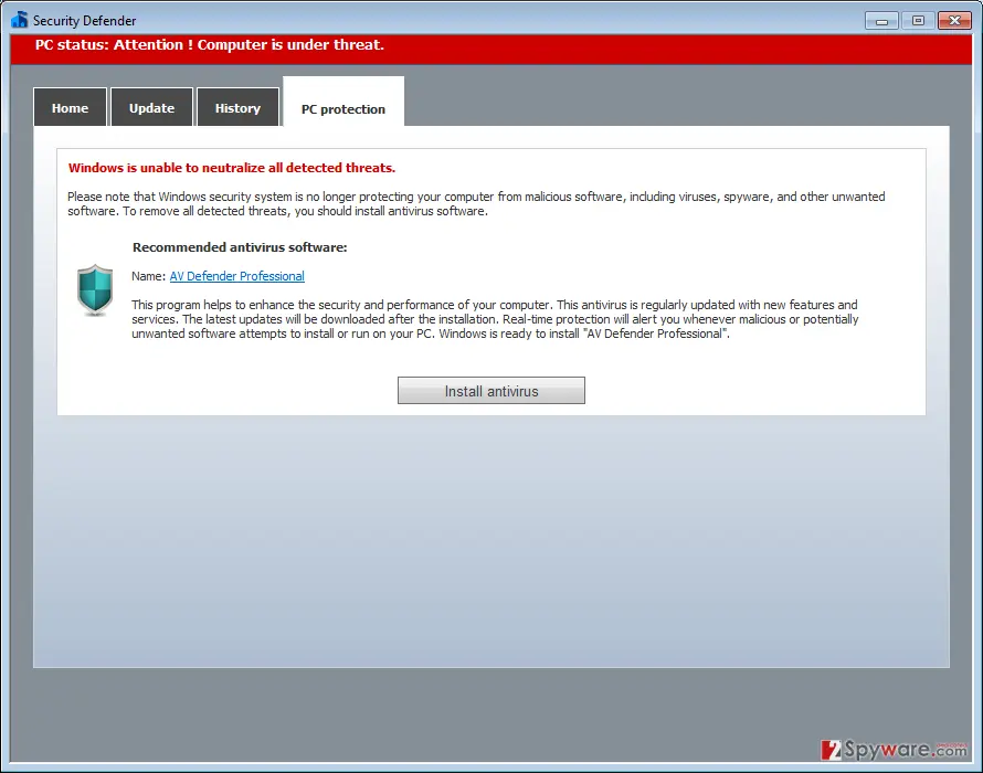 AV Defender Professional: screenshot
