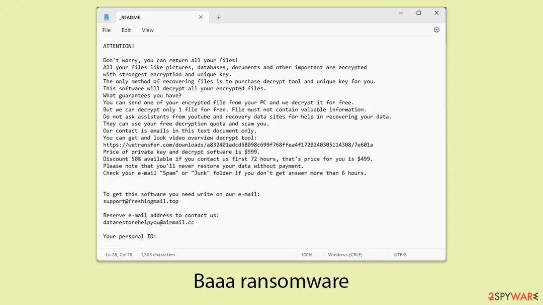 Baaa virus: baaa ransomware djvu virus